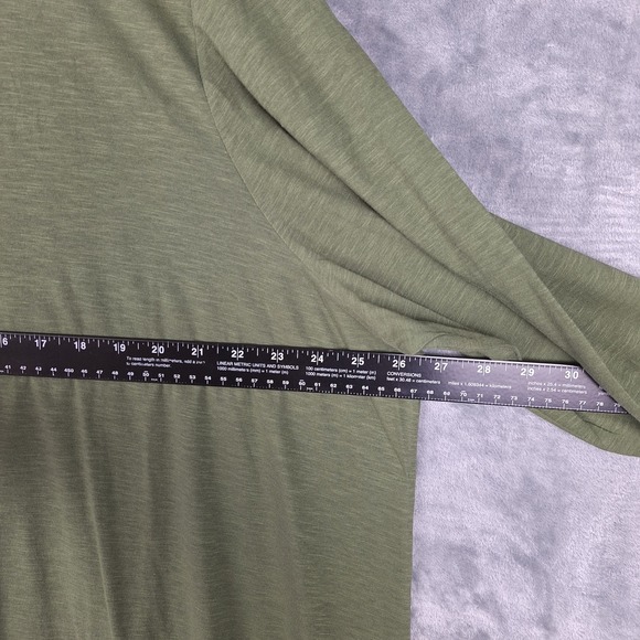 LOGO Lori Goldstein Top 3X Green Asymmetrical Pockets Boho Lagenlook Tunic - Picture 3 of 8